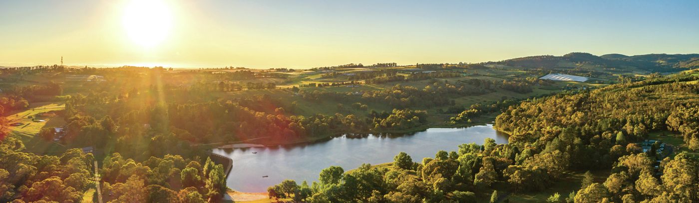 Orange_Lake Canobolas_Aerial_Sunset